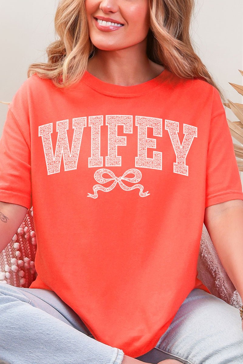 White Lace Wifey Comfort Colors Adult Ring - Spun Cotton Tee - Wholesale Accessory Market