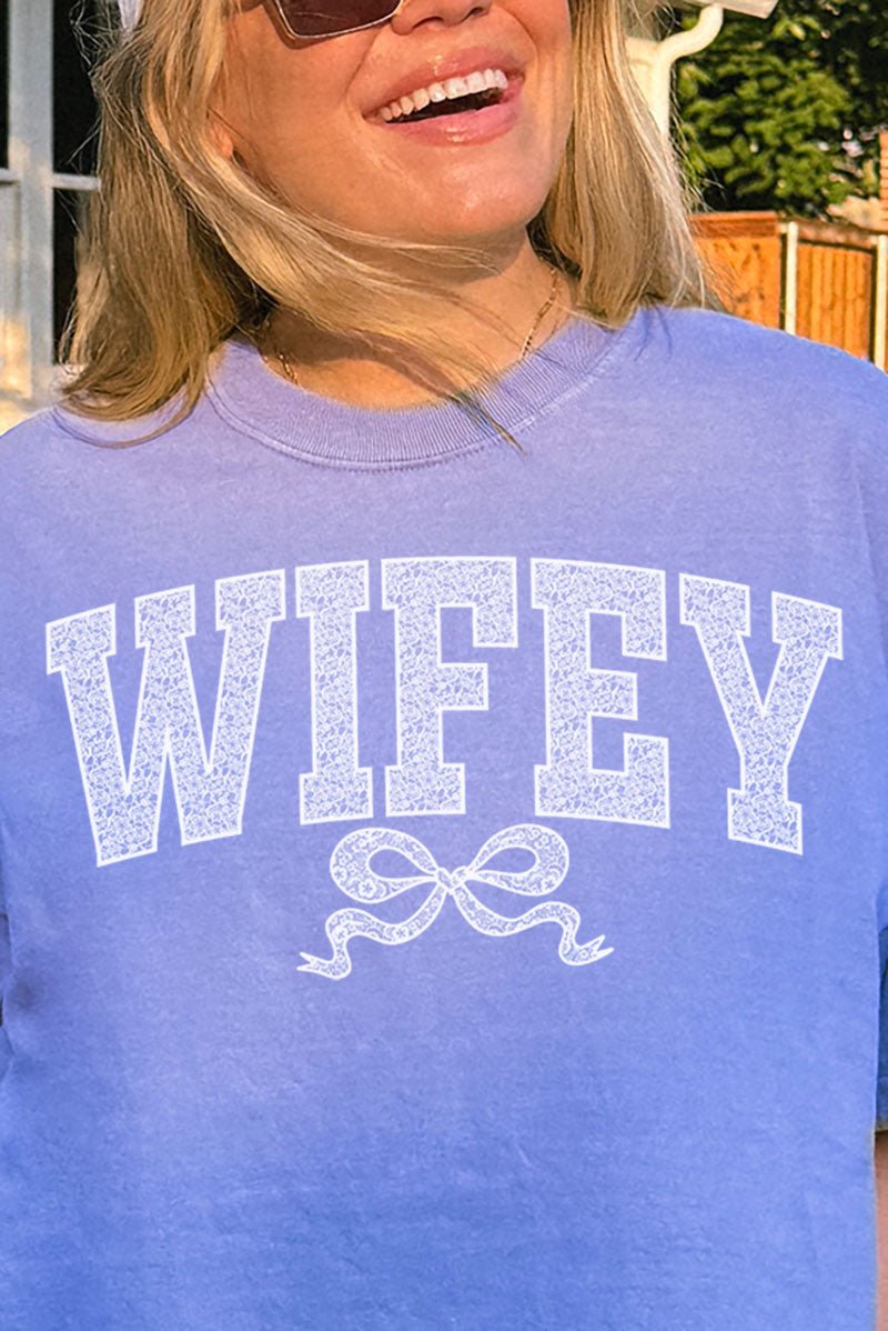 White Lace Wifey Comfort Colors Adult Ring - Spun Cotton Tee - Wholesale Accessory Market