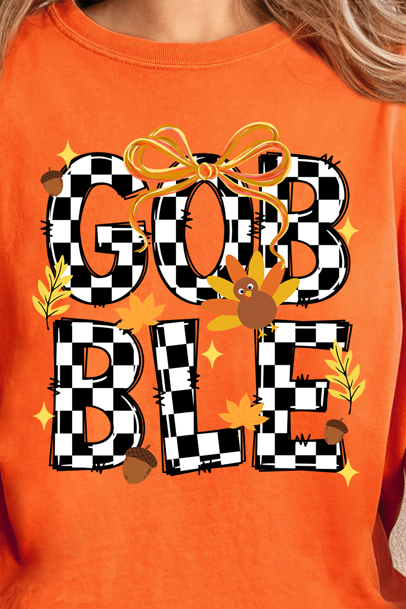 Checkered Gobble Coquette Comfort Colors Adult Ring - Spun Cotton Tee - Wholesale Accessory Market