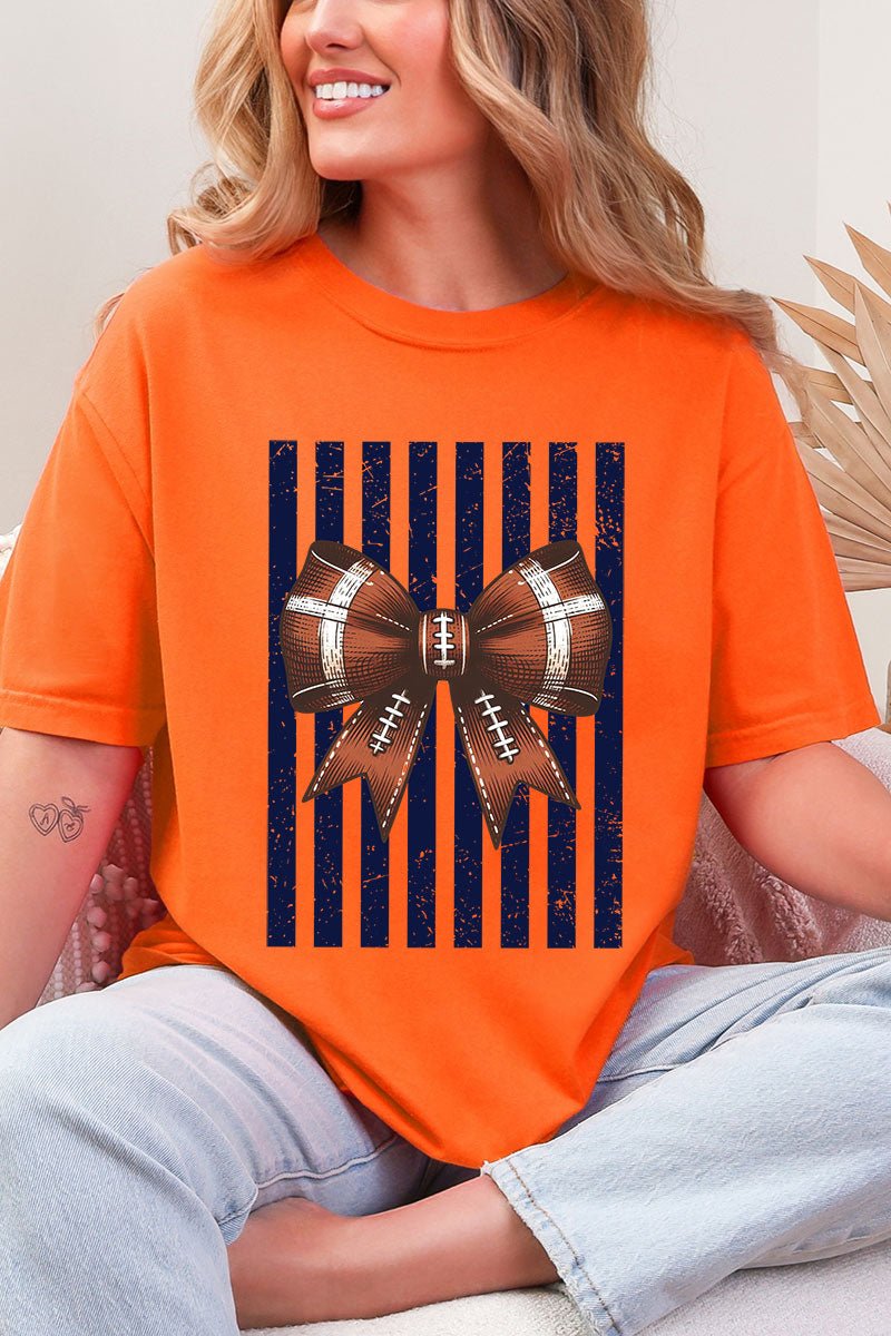Navy Varsity Bow Comfort Colors Adult Ring-Spun Cotton Tee - Wholesale Accessory Market