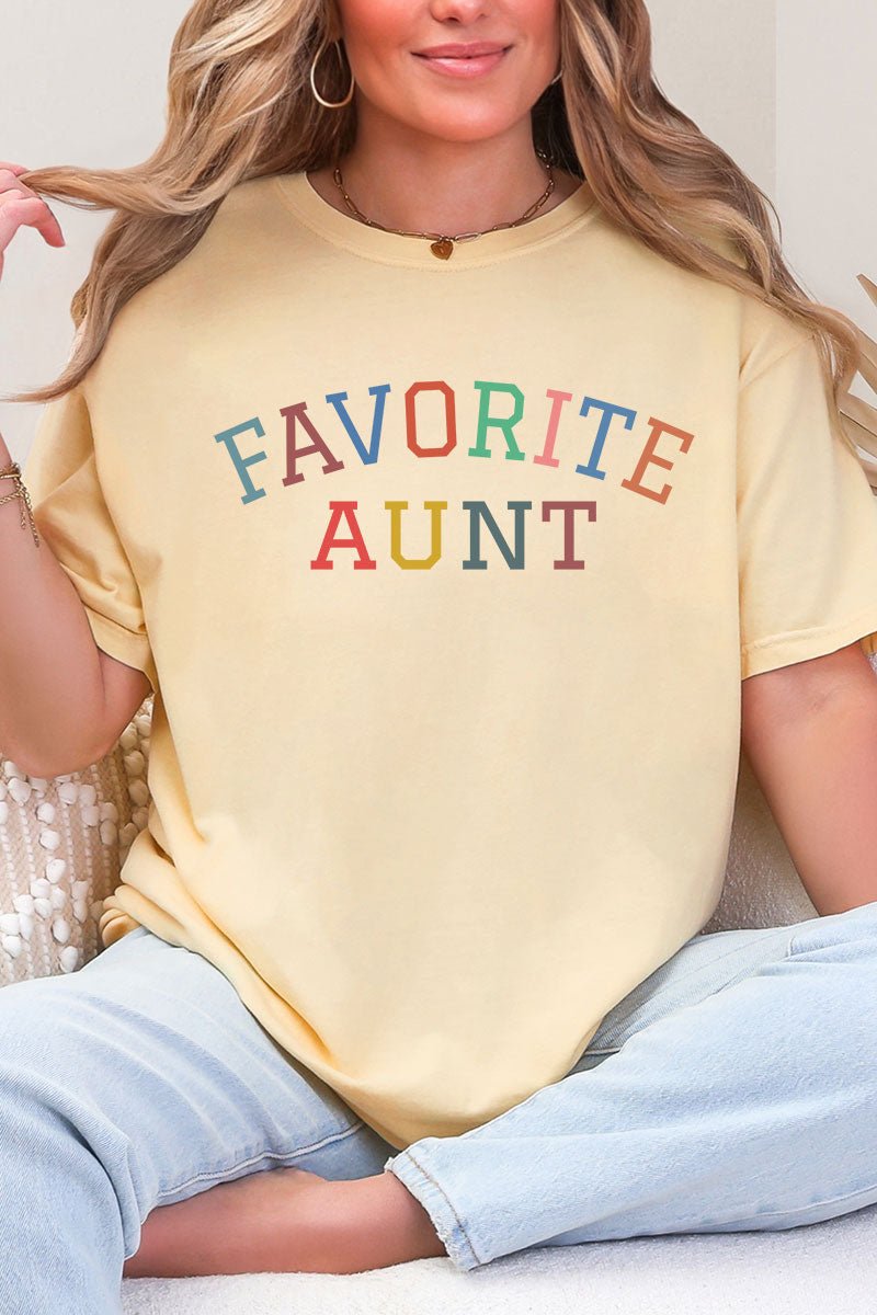 Always The Favorite Aunt Comfort Colors Adult Ring-Spun Cotton Tee - Wholesale Accessory Market