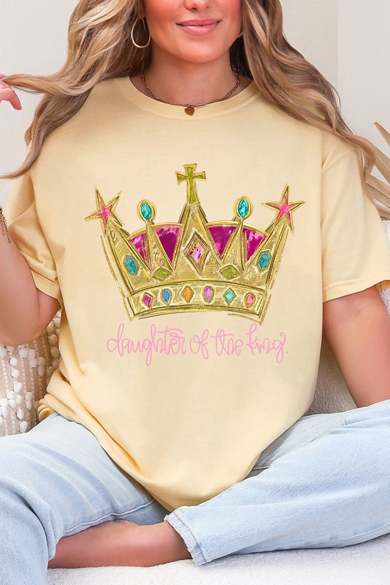 Bejeweled Daughter Of The King Comfort Colors Adult Ring - Spun Cotton Tee - Wholesale Accessory Market