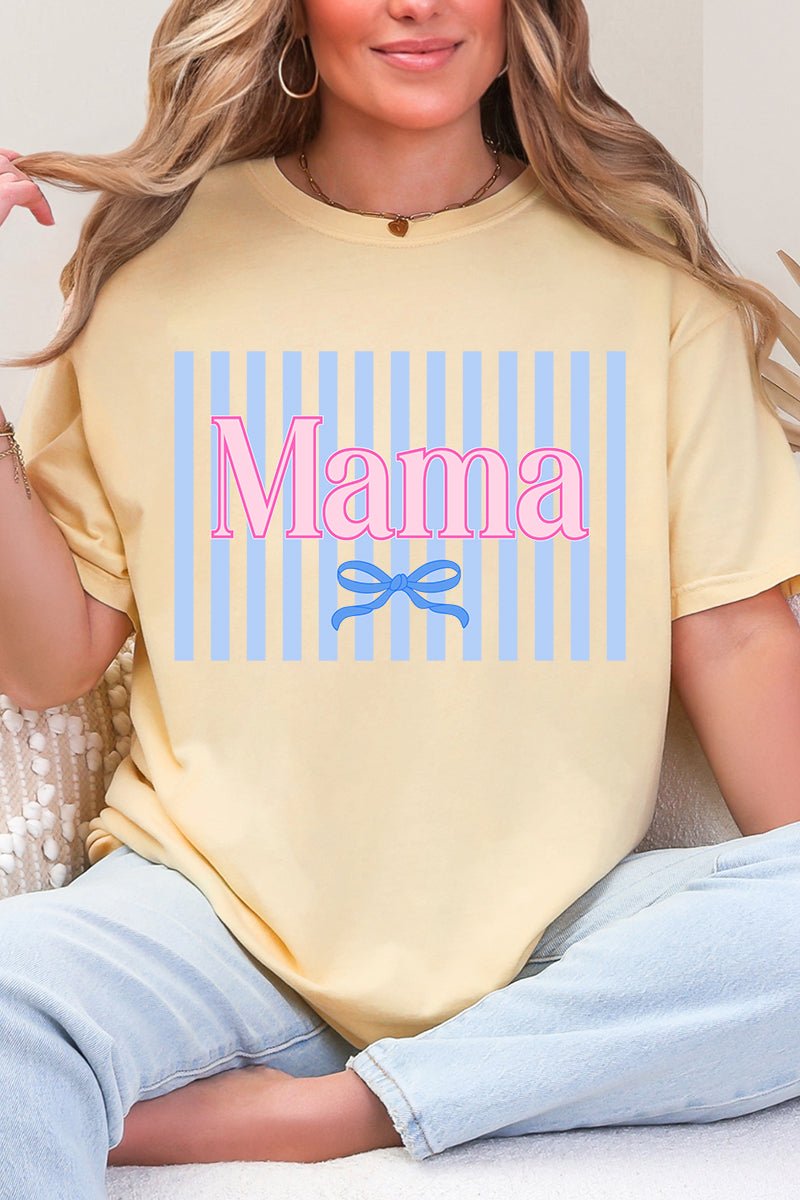 Mama Striped Comfort Colors Adult Ring - Spun Cotton Tee - Wholesale Accessory Market