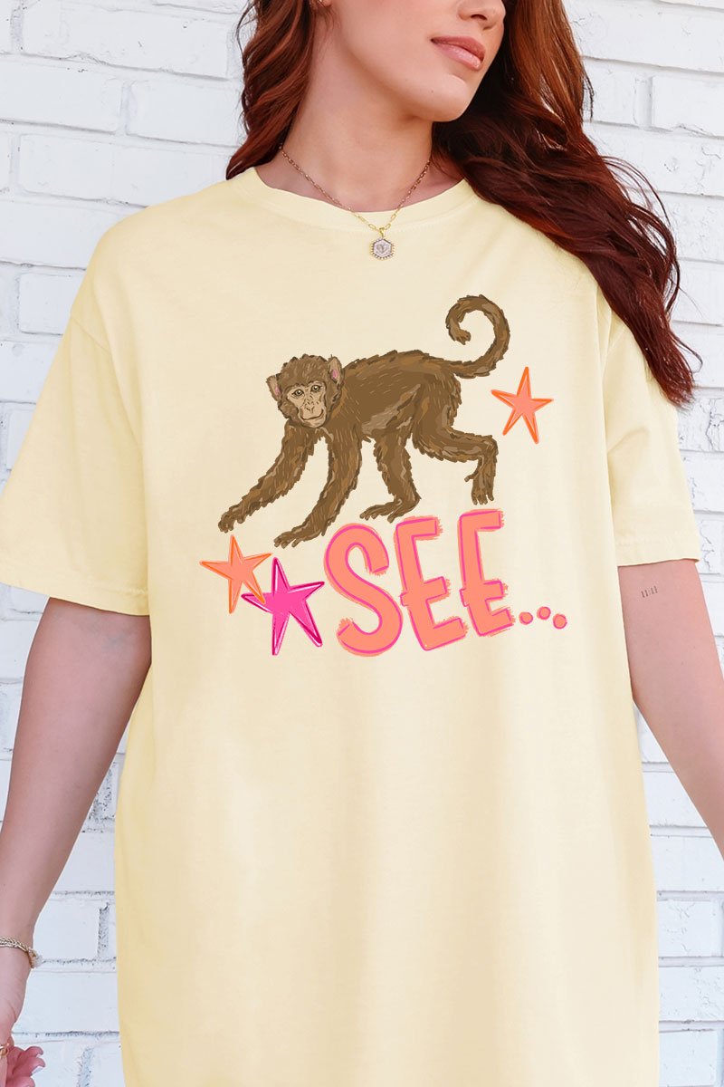 Monkey See, Monkey Do Front & Back Comfort Colors Adult Ring - Spun Cotton Tee - Wholesale Accessory Market