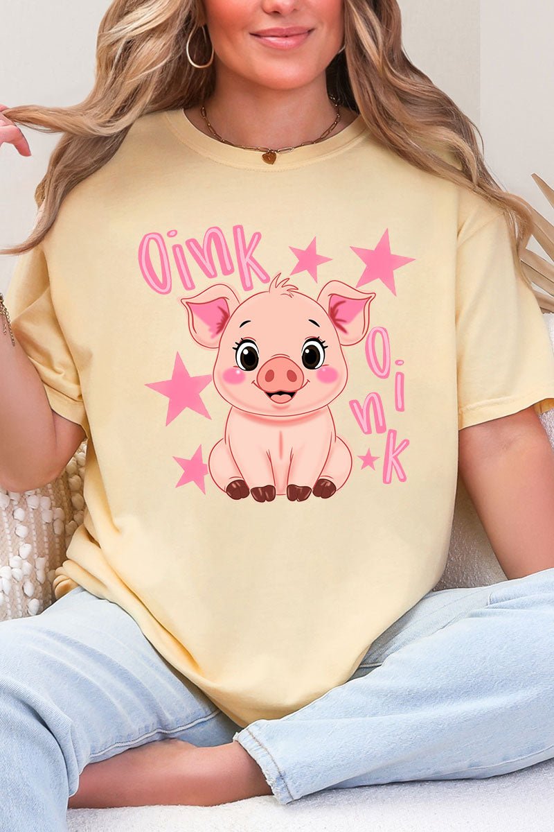 Oink Oink Shake Full Front & Back Design Comfort Colors Adult Ring-Spun Cotton Tee - Wholesale Accessory Market