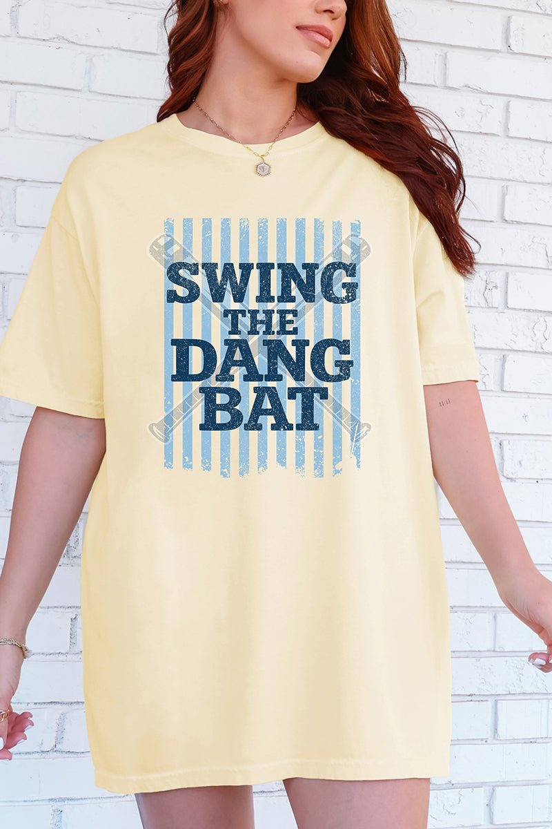 Swing The Dang Bat Comfort Colors Adult Ring - Spun Cotton Tee - Wholesale Accessory Market