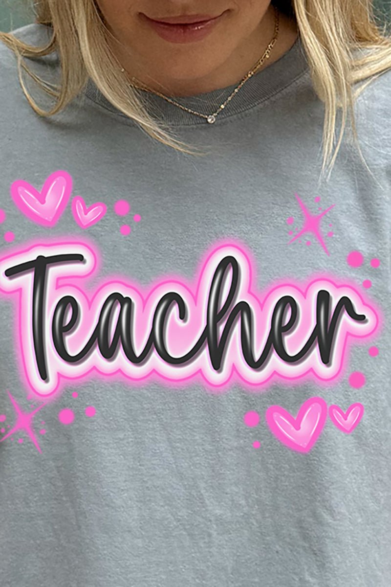 Faux Airbrush Teacher Comfort Colors Adult Ring - Spun Cotton Tee - Wholesale Accessory Market