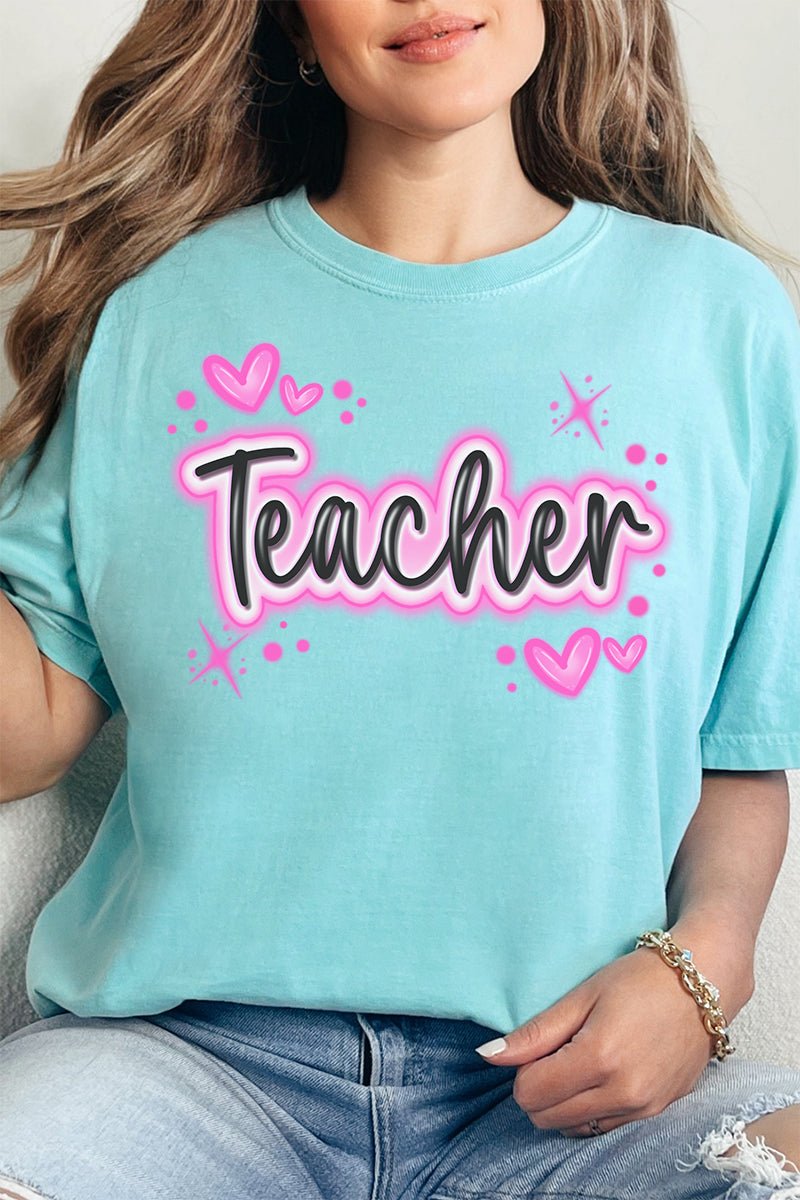 Faux Airbrush Teacher Comfort Colors Adult Ring - Spun Cotton Tee - Wholesale Accessory Market