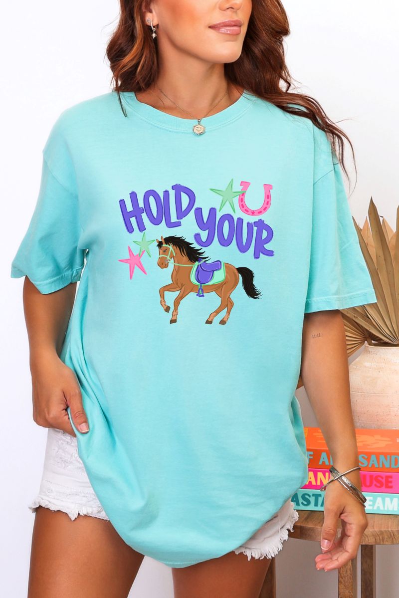 Hold Your Horses Comfort Colors Adult Ring - Spun Cotton Tee - Wholesale Accessory Market