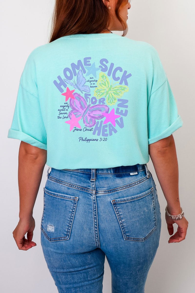 Homesick For Heaven Front & Back Comfort Colors Adult Ring-Spun Cotton Tee - Wholesale Accessory Market