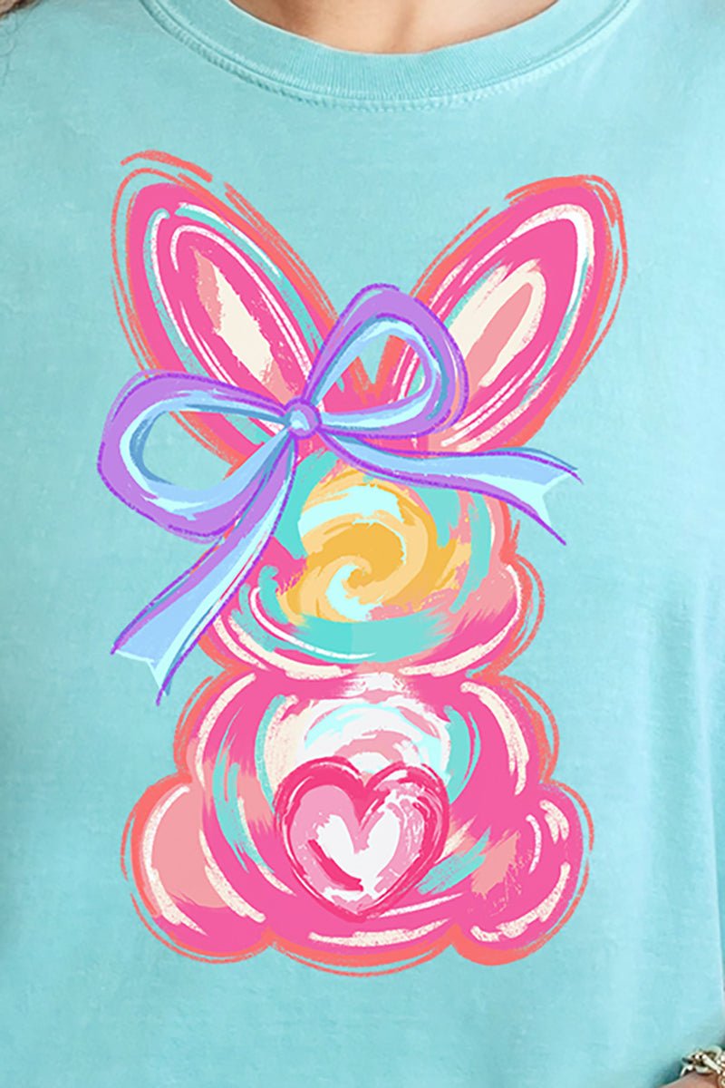 Neon Bunny Bow Comfort Colors Adult Ring - Spun Cotton Tee - Wholesale Accessory Market