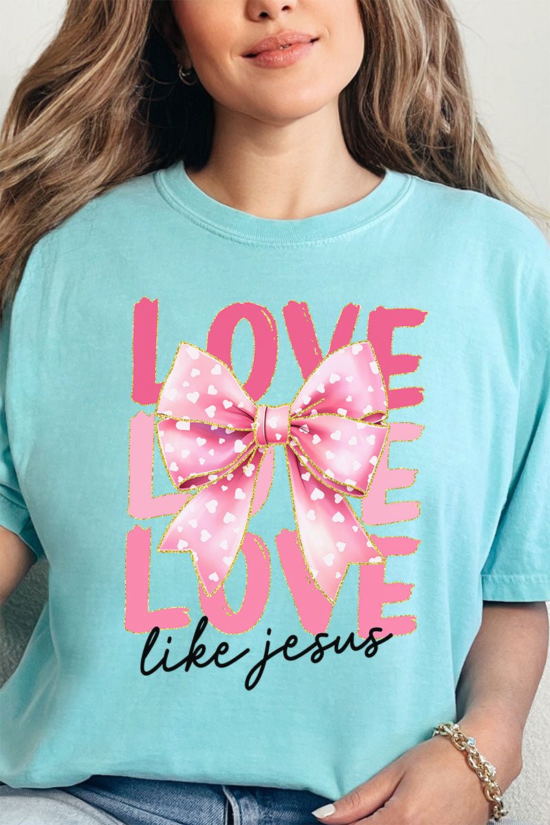Pink Love Like Jesus Comfort Colors Adult Ring - Spun Cotton Tee - Wholesale Accessory Market