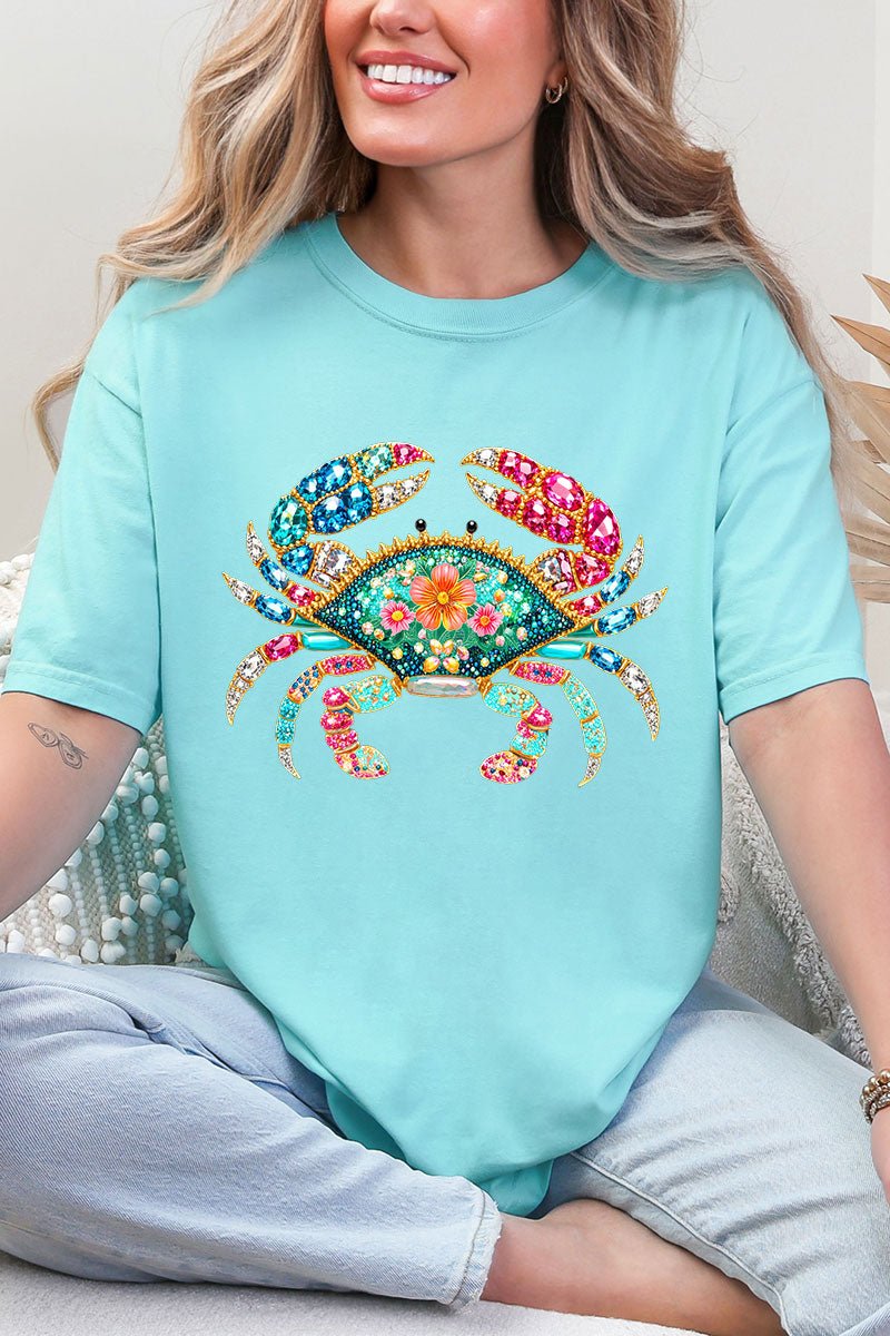 Seaside Sparkle Crab Comfort Colors Adult Ring - Spun Cotton Tee - Wholesale Accessory Market