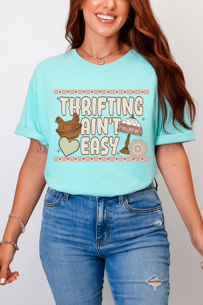 Thrifting Ain't Easy Comfort Colors Adult Ring - Spun Cotton Tee - Wholesale Accessory Market