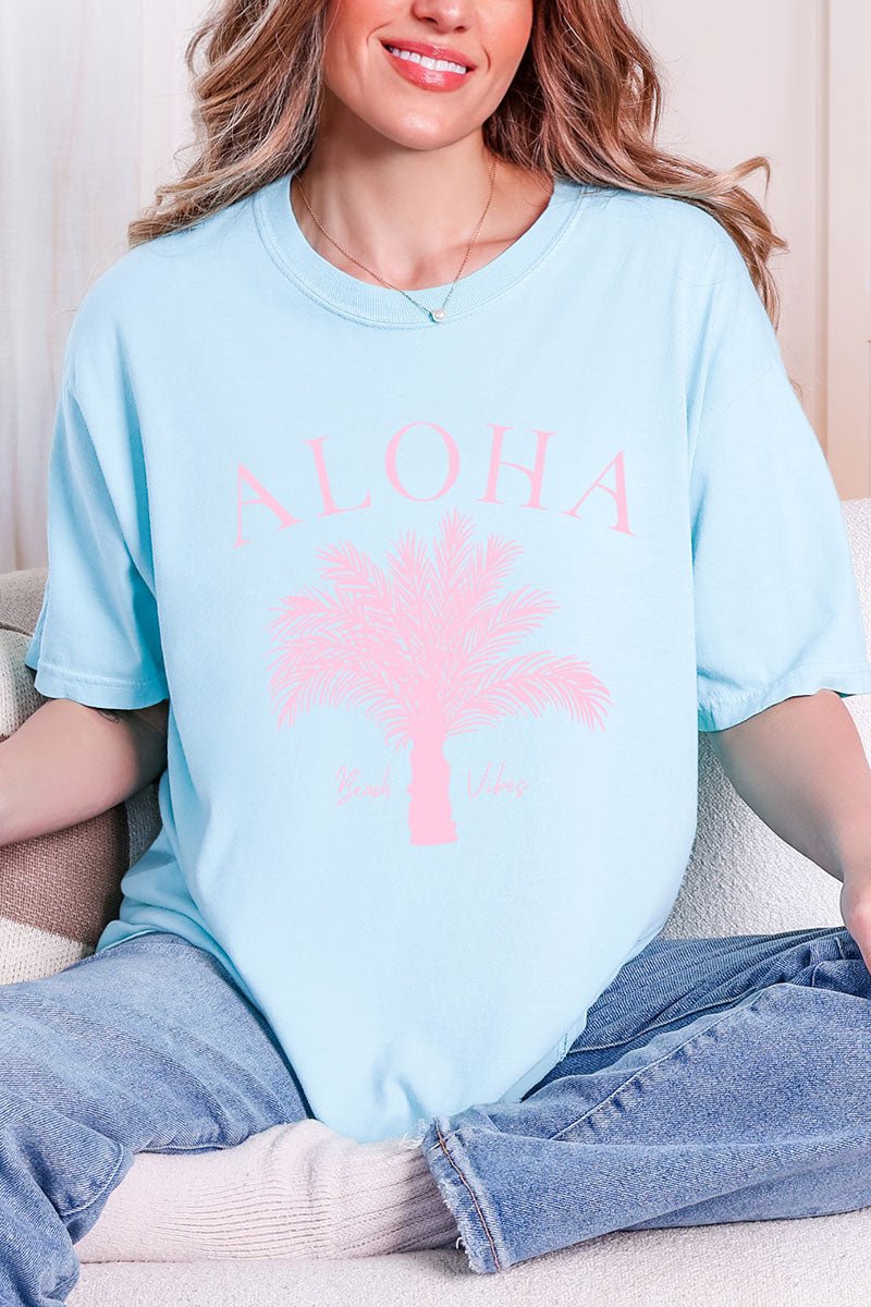 Aloha Vibes Comfort Colors Adult Ring - Spun Cotton Tee - Wholesale Accessory Market
