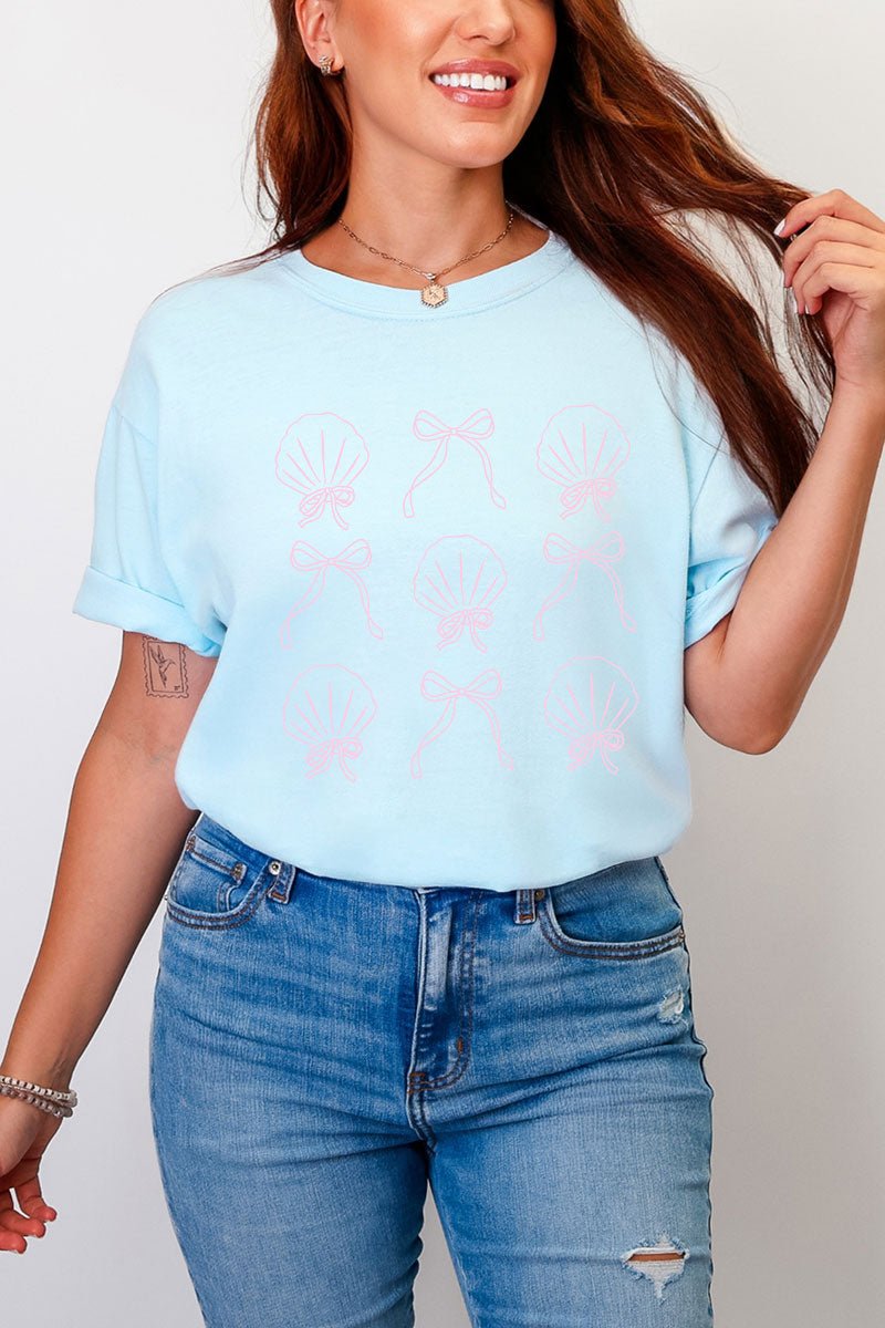 Bows And Shells Comfort Colors Adult Ring - Spun Cotton Tee - Wholesale Accessory Market