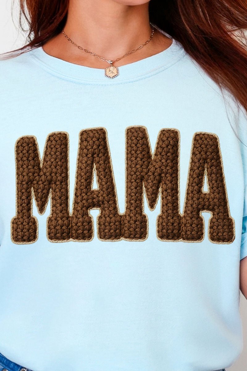 Brown Faux Threaded Mama Comfort Colors Adult Ring - Spun Cotton Tee - Wholesale Accessory Market