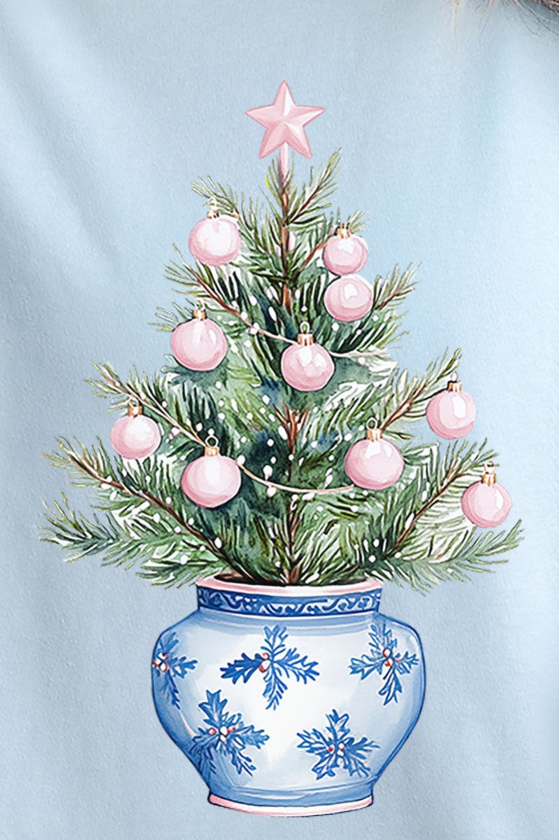 Chinoiserie Pink Ornament Tree Comfort Colors Adult Ring - Spun Cotton Tee - Wholesale Accessory Market