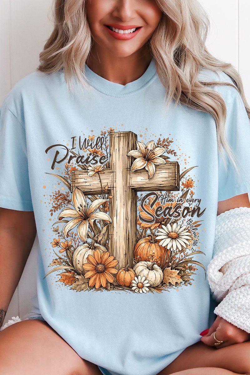 Harvest Praise Cross Comfort Colors Adult Ring-Spun Cotton Tee - Wholesale Accessory Market