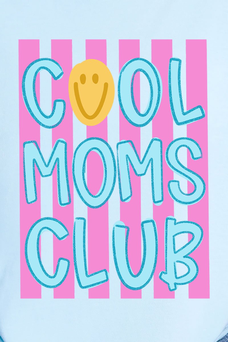 Striped Happy Cool Moms Club Comfort Colors Adult Ring - Spun Cotton Tee - Wholesale Accessory Market