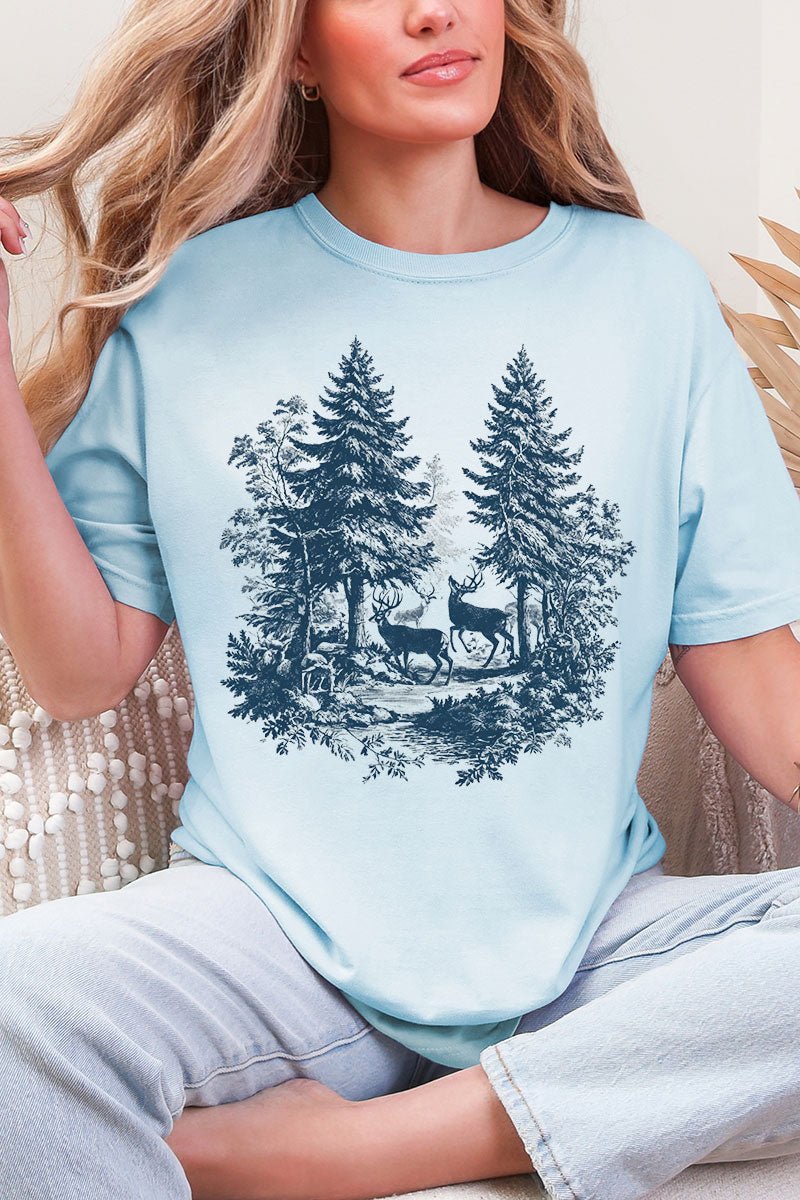 Woodland Buck Comfort Colors Adult Ring - Spun Cotton Tee - Wholesale Accessory Market