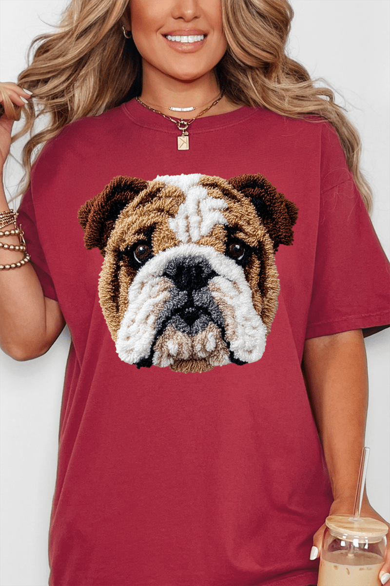 Faux Yarn English Bulldog Comfort Colors Adult Ring - Spun Cotton Tee - Wholesale Accessory Market