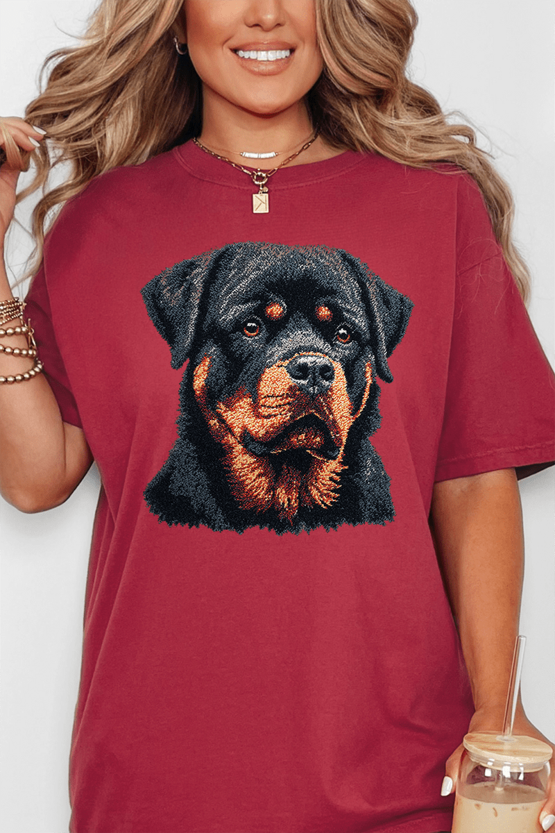 Faux Yarn Rottweiler Comfort Colors Adult Ring - Spun Cotton Tee - Wholesale Accessory Market