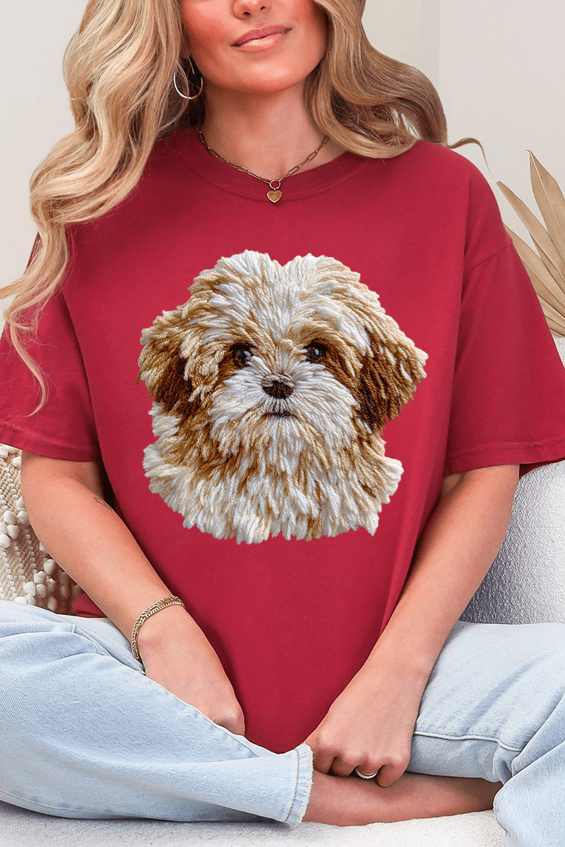 Faux Yarn Shih Tzu Comfort Colors Adult Ring - Spun Cotton Tee - Wholesale Accessory Market