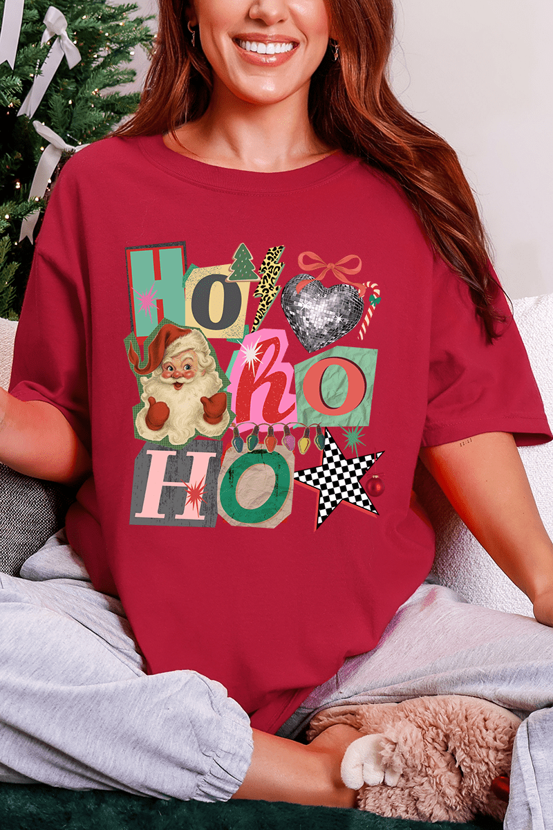 Ho Ho Retro Christmas Comfort Colors Adult Ring - Spun Cotton Tee - Wholesale Accessory Market