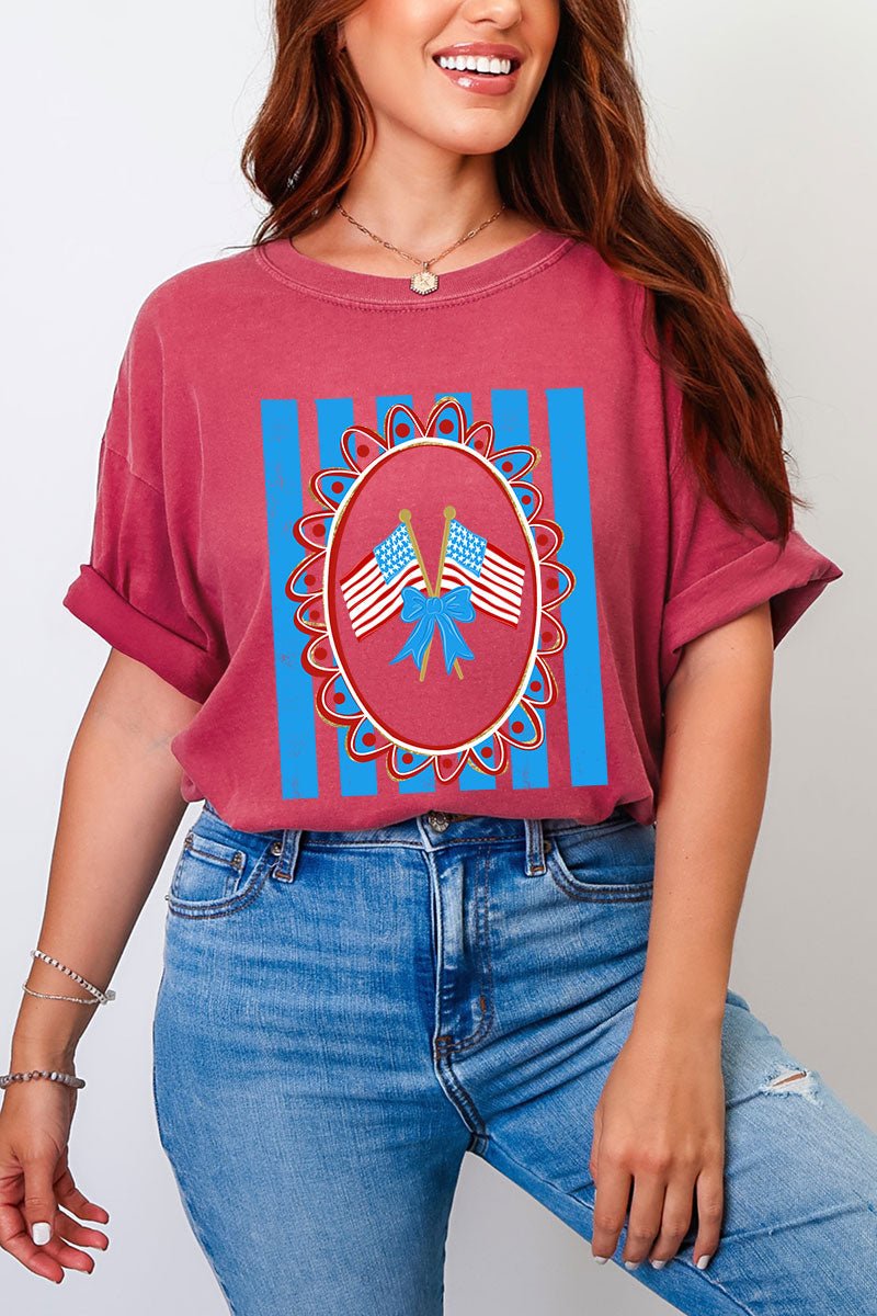 Freedom Flags Forever Comfort Colors Adult Ring - Spun Cotton Tee - Wholesale Accessory Market