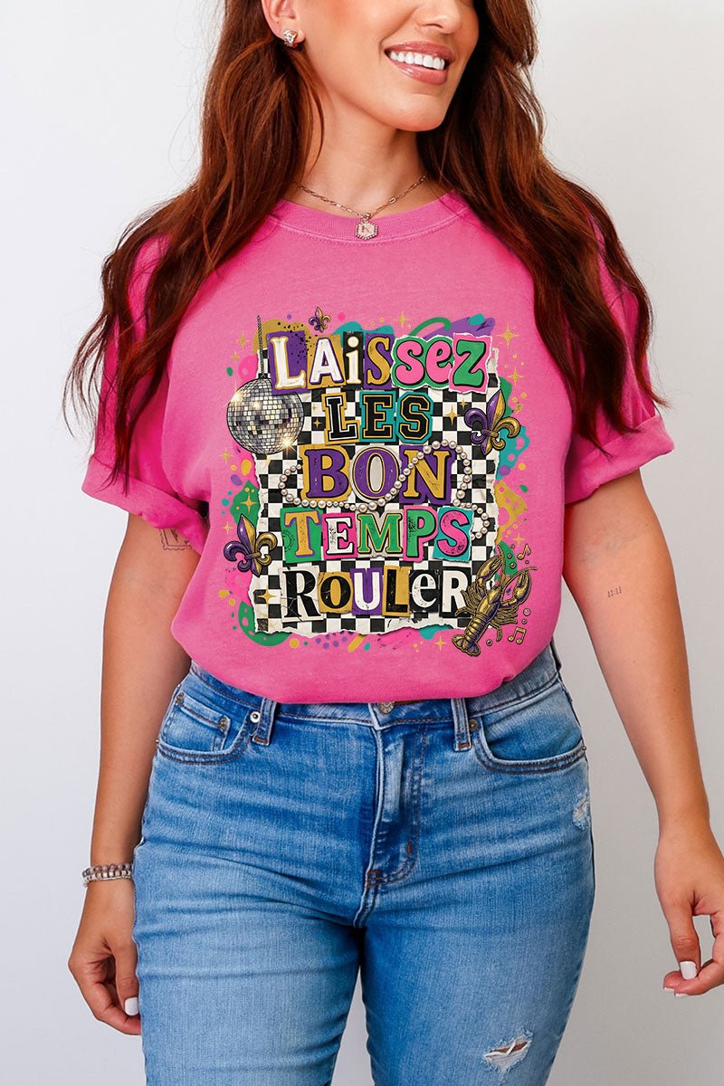 Bold Laissez Les Bon Temps Rouler Comfort Colors Adult Ring - Spun Cotton Tee - Wholesale Accessory Market