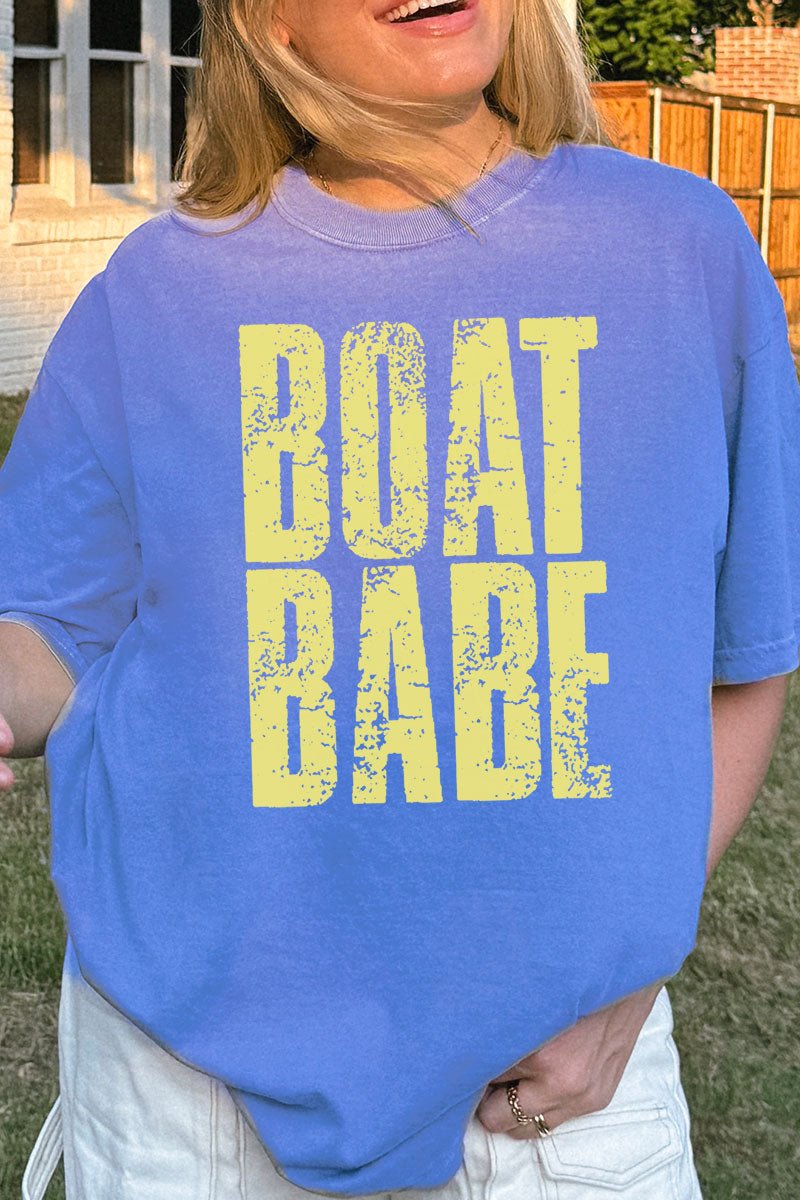 Distressed Boat Babe Comfort Colors Adult Ring - Spun Cotton Tee - Wholesale Accessory Market