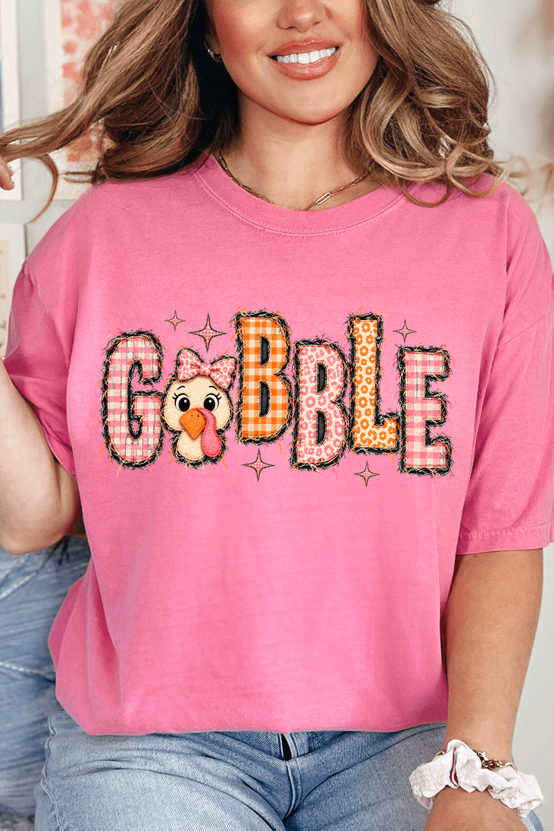 Gobble In Gingham Comfort Colors Adult Ring-Spun Cotton Tee - Wholesale Accessory Market