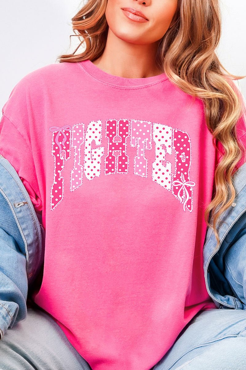 Pink Polka Pop Fighter Comfort Colors Adult Ring-Spun Cotton Tee - Wholesale Accessory Market