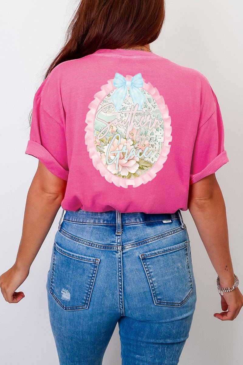 Southern By Grace Ruffle Front & Back Comfort Colors Adult Ring - Spun Cotton Tee - Wholesale Accessory Market