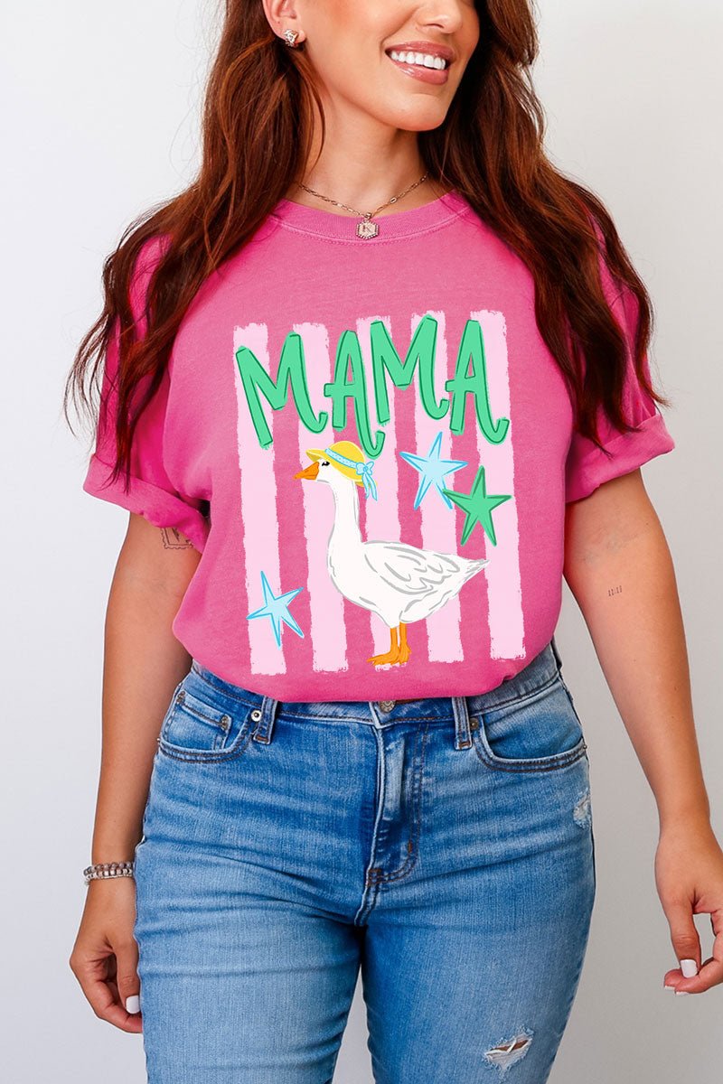 Striped Stars Mama Goose Comfort Colors Adult Ring - Spun Cotton Tee - Wholesale Accessory Market