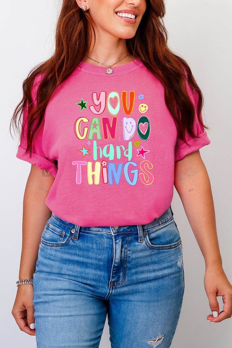 You Can Do Hard Things Comfort Colors Adult Ring - Spun Cotton Tee - Wholesale Accessory Market