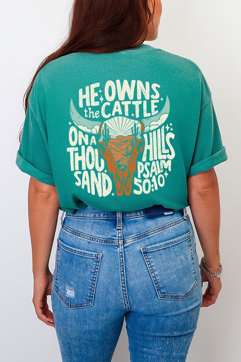 On A Thousand Hills Front & Back Comfort Colors Adult Ring - Spun Cotton Tee - Wholesale Accessory Market