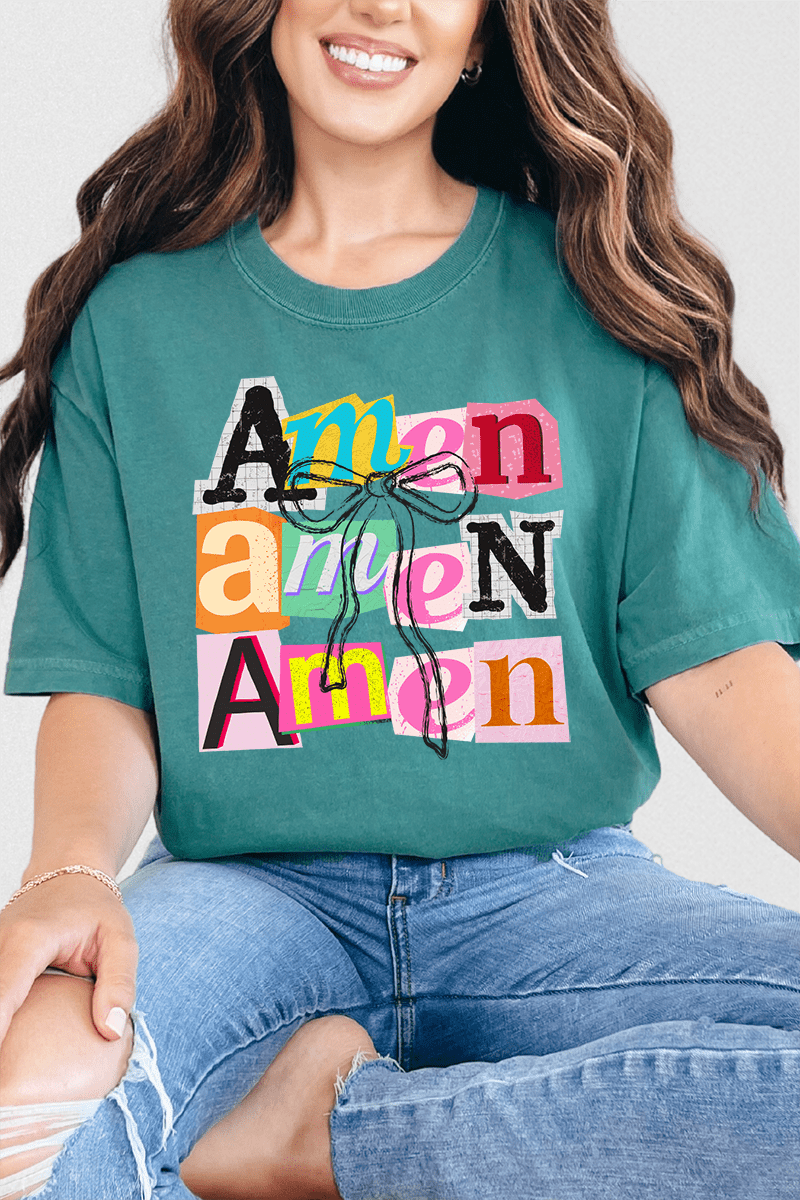 Stacked Amen Coquette Comfort Colors Adult Ring - Spun Cotton Tee - Wholesale Accessory Market