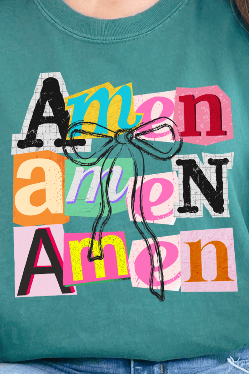 Stacked Amen Coquette Comfort Colors Adult Ring - Spun Cotton Tee - Wholesale Accessory Market