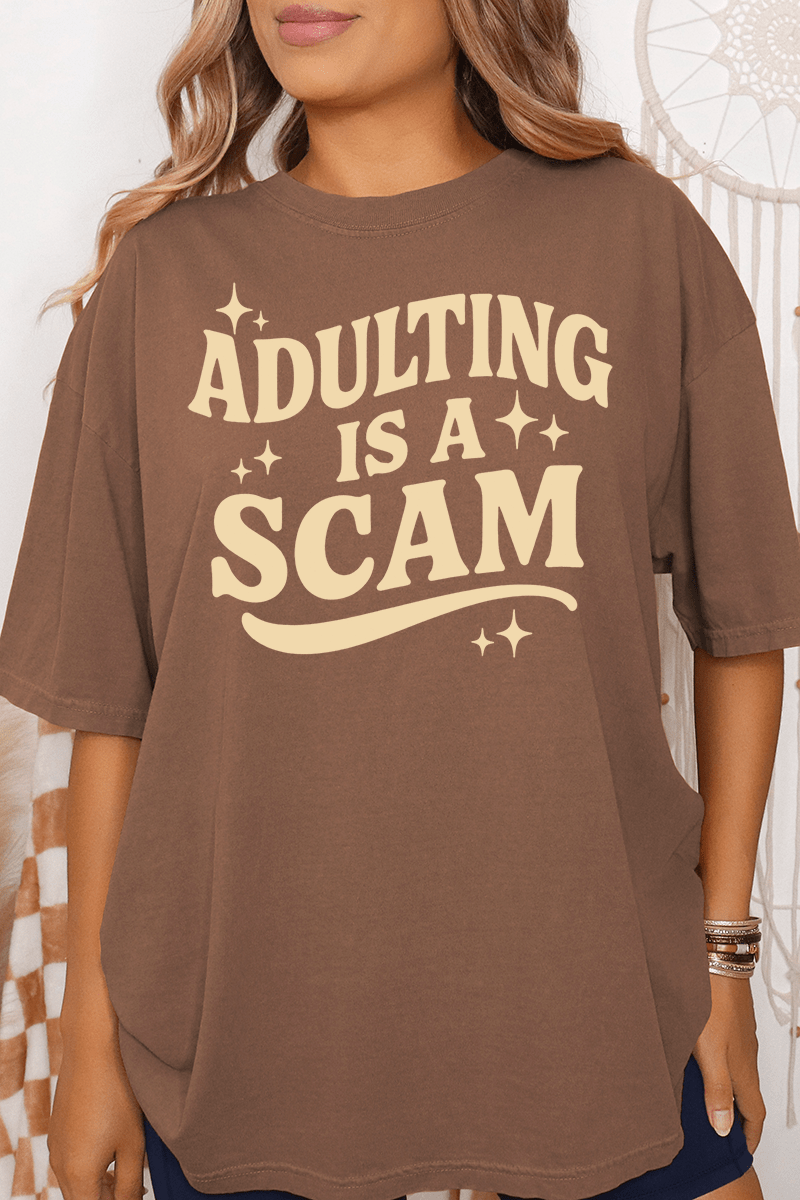 Adulting Is A Scam Comfort Colors Adult Ring - Spun Cotton Tee - Wholesale Accessory Market
