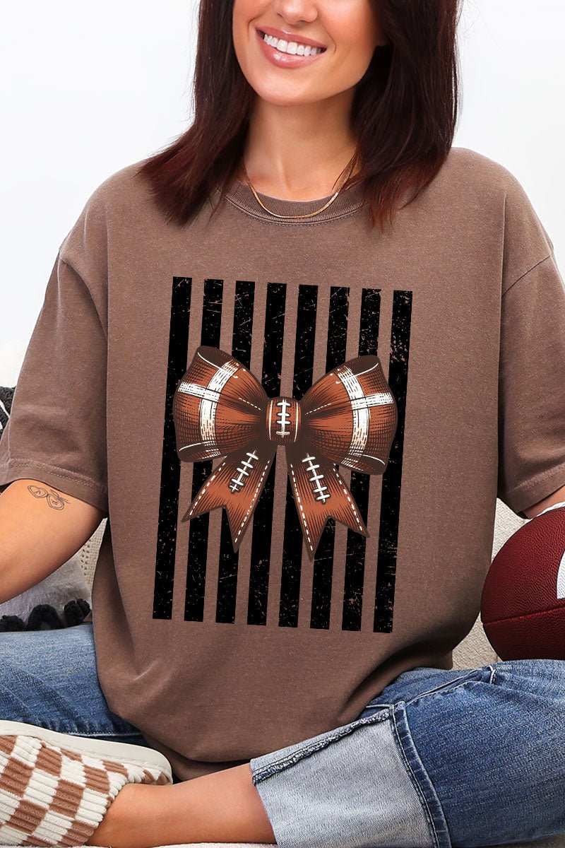 Black Varsity Bow Comfort Colors Adult Ring-Spun Cotton Tee - Wholesale Accessory Market