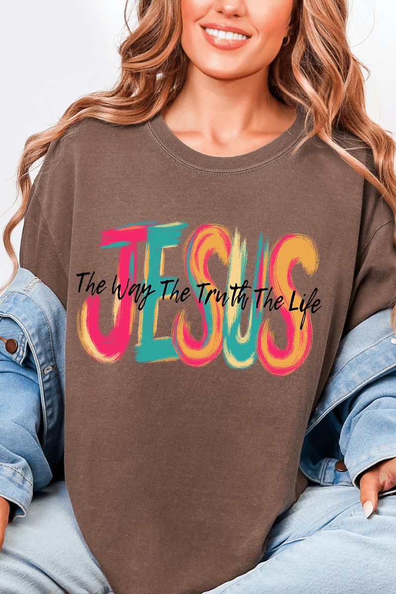 Brushstroke Jesus Comfort Colors Adult Ring - Spun Cotton Tee - Wholesale Accessory Market