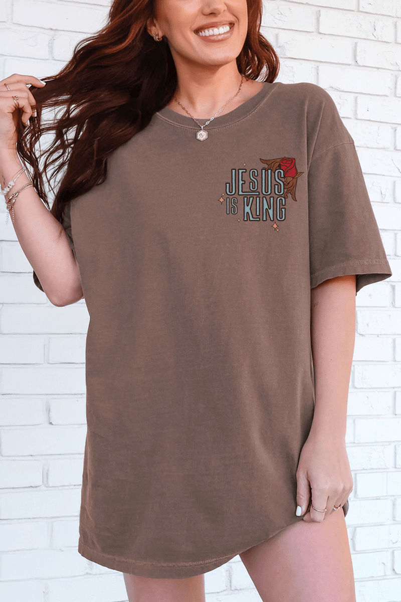 Jesus Is King Front & Back Comfort Colors Adult Ring - Spun Cotton Tee - Wholesale Accessory Market