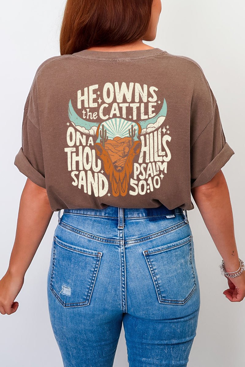 On A Thousand Hills Front & Back Comfort Colors Adult Ring - Spun Cotton Tee - Wholesale Accessory Market