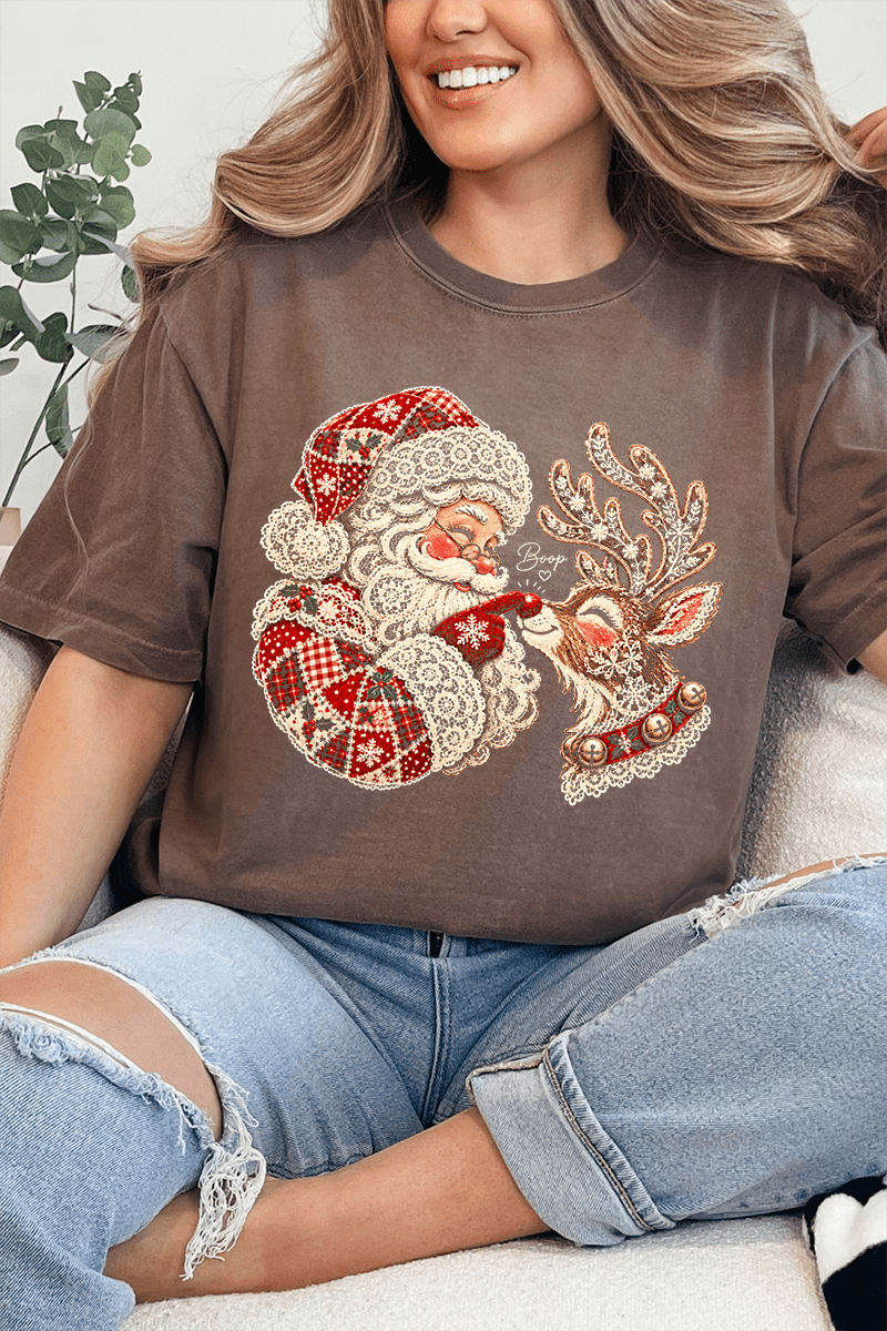 Santa's Christmas Boop Comfort Colors Adult Ring-Spun Cotton Tee - Wholesale Accessory Market