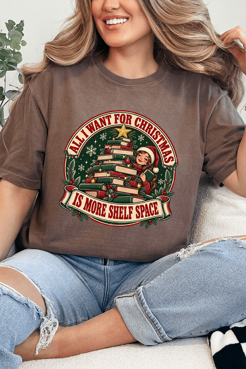 Shelf Space For Christmas Comfort Colors Adult Ring-Spun Cotton Tee - Wholesale Accessory Market