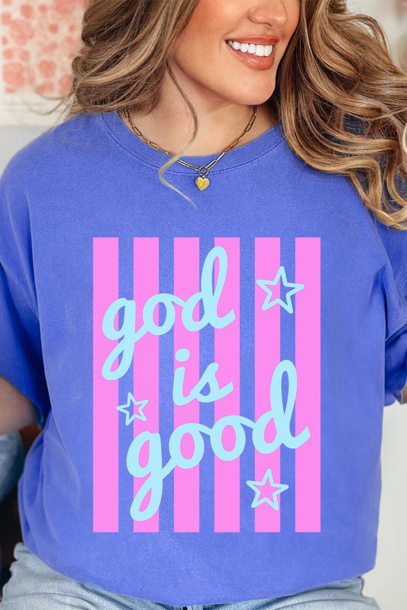 Pastel Pop God Is Good Comfort Colors Adult Ring-Spun Cotton Tee - Wholesale Accessory Market