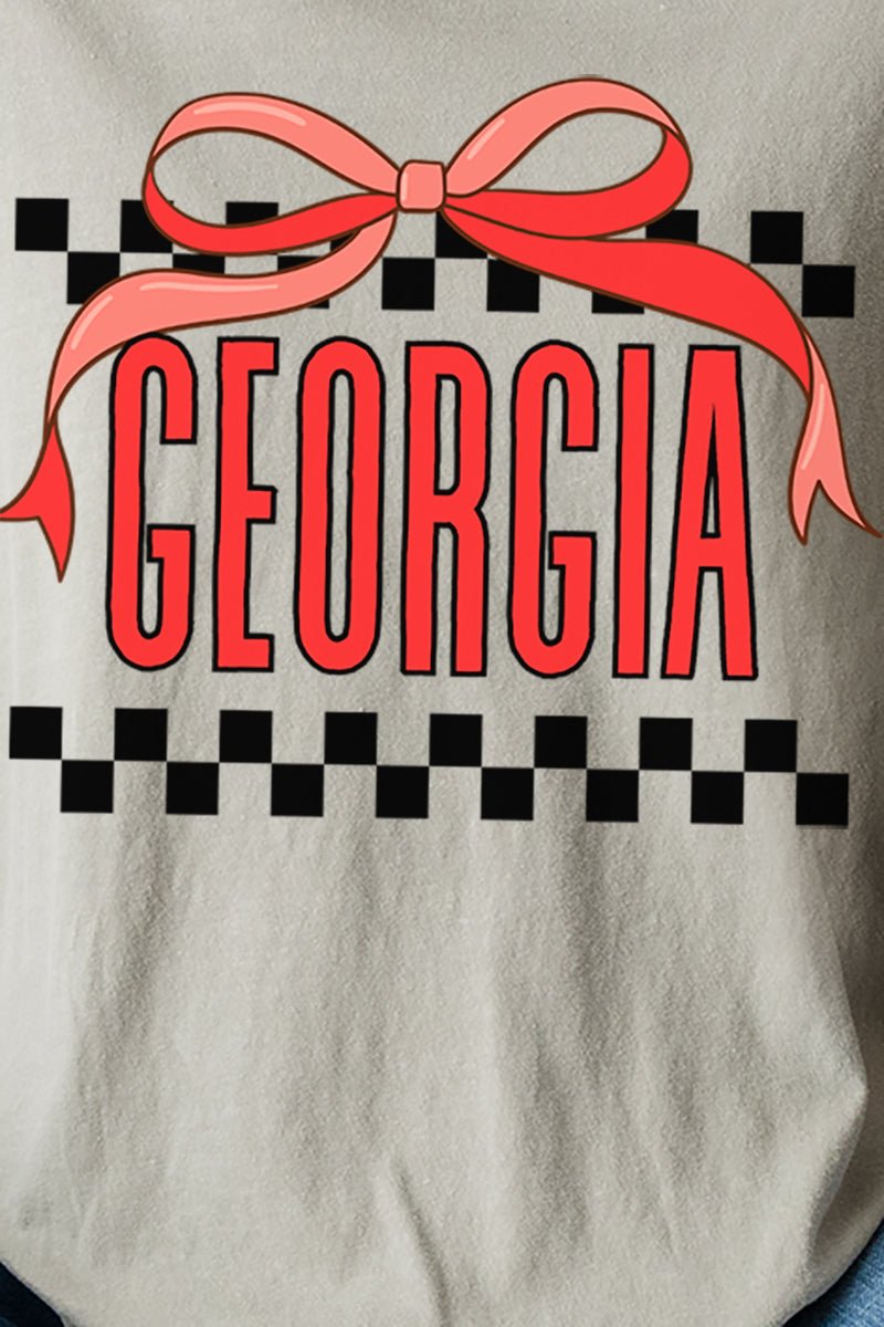 Bow Georgia Check Comfort Colors Adult Ring - Spun Cotton Tee - Wholesale Accessory Market