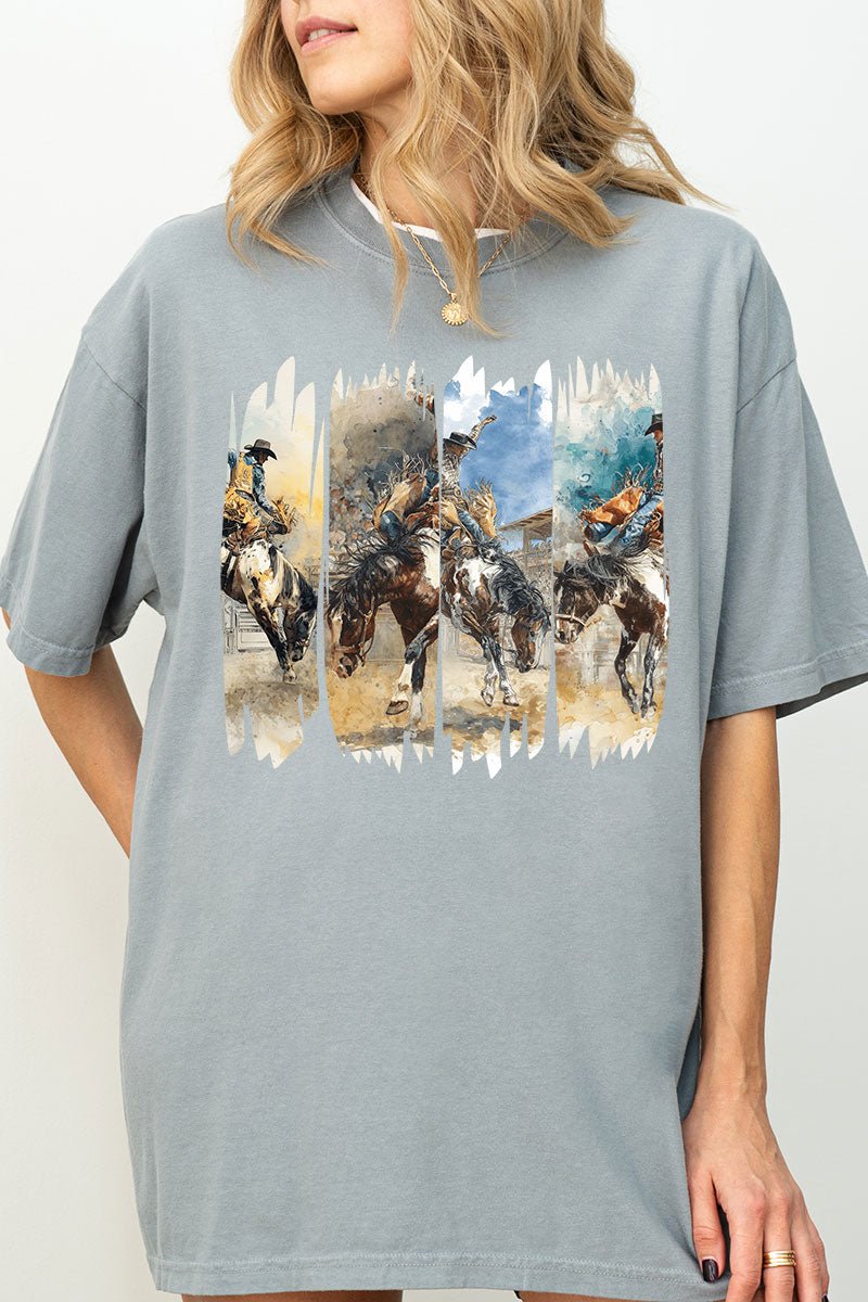 Retro Rodeo Rebel Comfort Colors Adult Ring - Spun Cotton Tee - Wholesale Accessory Market